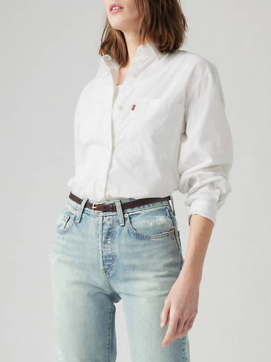 

Узкий кожаный ремень Levi's, цвет Brown