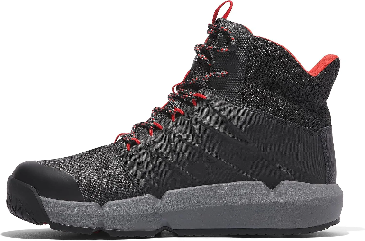 Мужские кроссовки-ботинки Timberland PRO Morphix 6" с композитным защитным носком, водонепроницаемые, в индустриальном стиле, для повседневной носки, черный/красный — фото 4