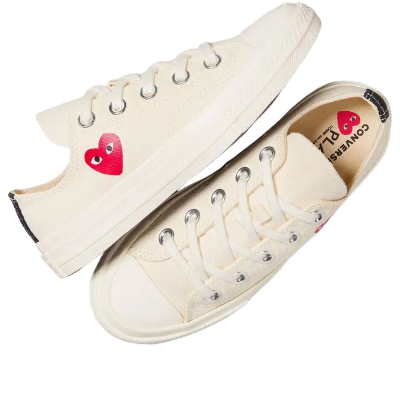 (P.S.) Converse x Comme des Garcons PLAY Chuck Taylor All Star 70 Ox 'Single Heart Milk' — фото 3