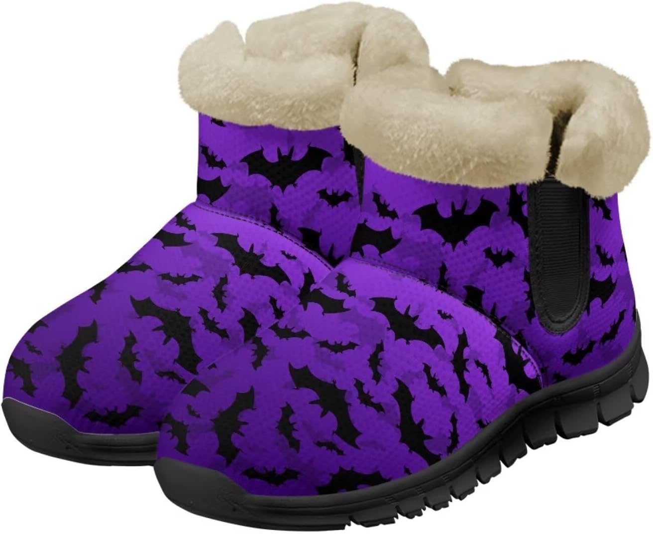 

Зимние ботинки для женщин и мужчин с меховой подкладкой, противоскользящие, удобные, теплые, зимние ботинки Noprintge, Bats