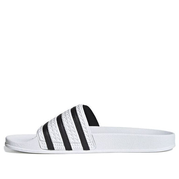 

Тапочки adilette slide 'white black' Adidas, белый