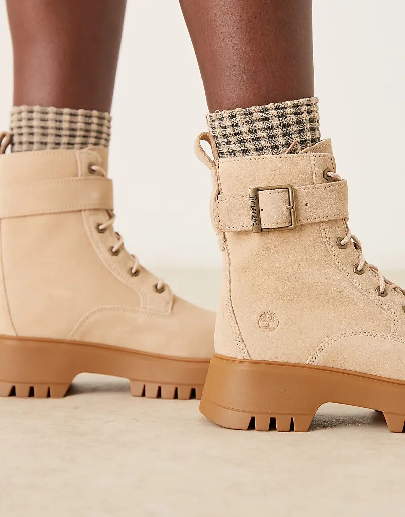 Ботинки Timberland Cora Valley на шнурках светло-бежевого цвета — фото 3