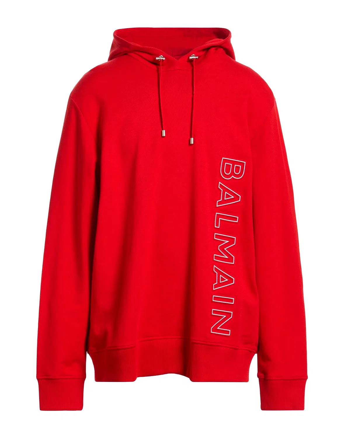 Свитшот с принтом и логотипом BALMAIN красный