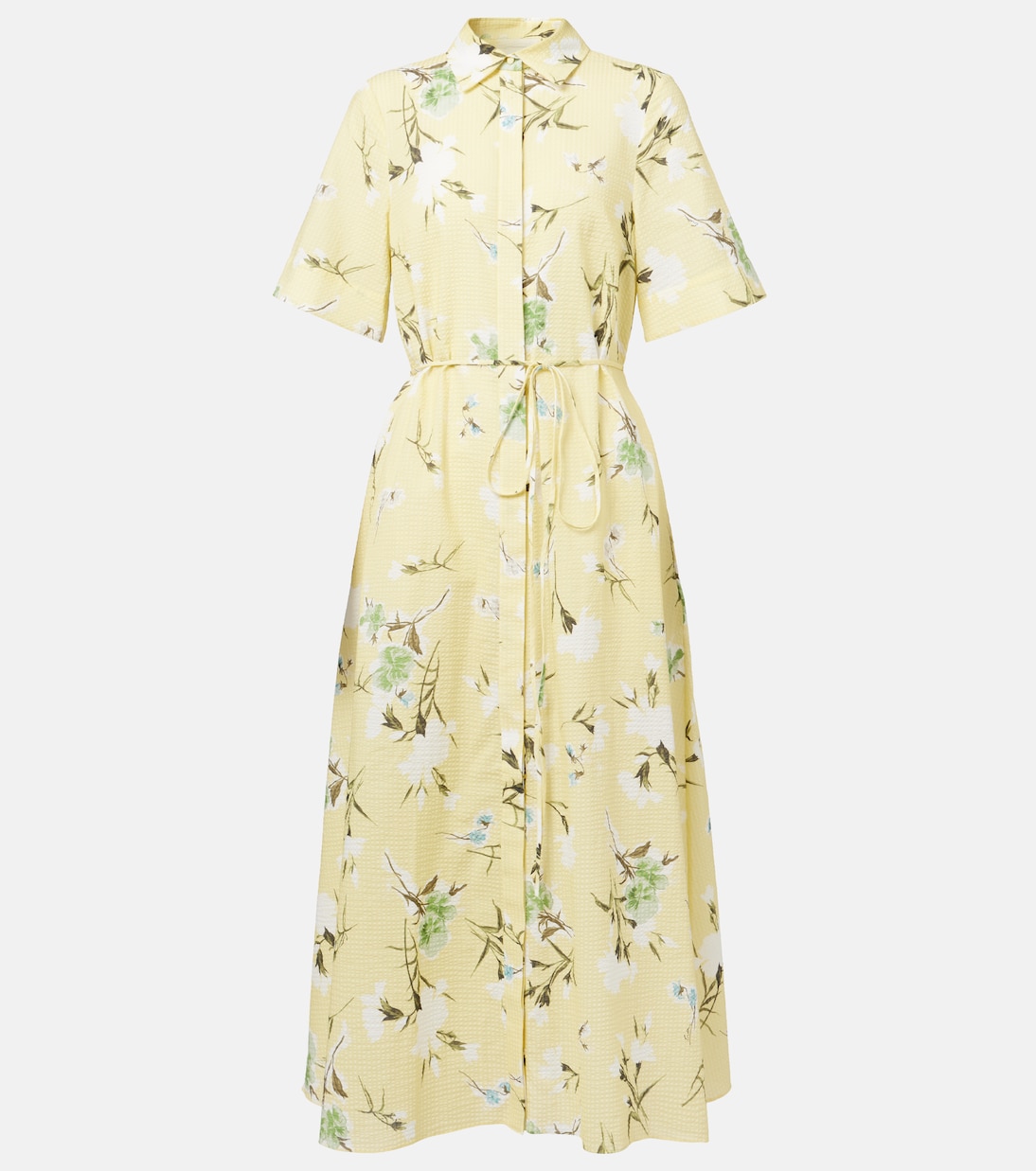 

Платье-рубашка из хлопка с цветочным принтом Erdem, Marguerite Floral Lemon Ice