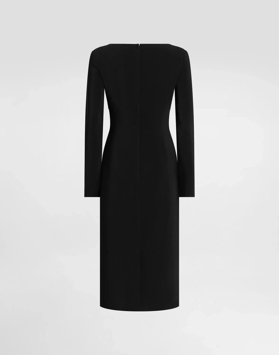 Платье-футляр из ткани кадди DOLCE & GABBANA, черный — фото 2