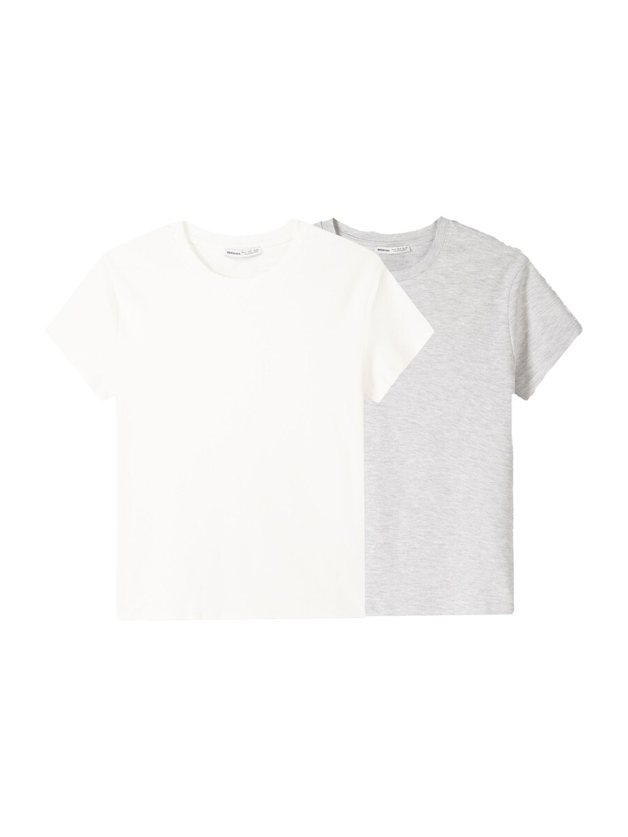 

Рубашка Bershka, цвет mottled grey/White