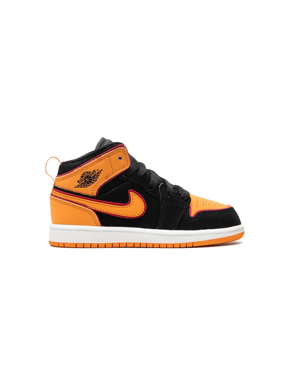 Кроссовки Air Jordan 1 Mid Vivid Orange Jordan Kids, оранжевый — фото 2