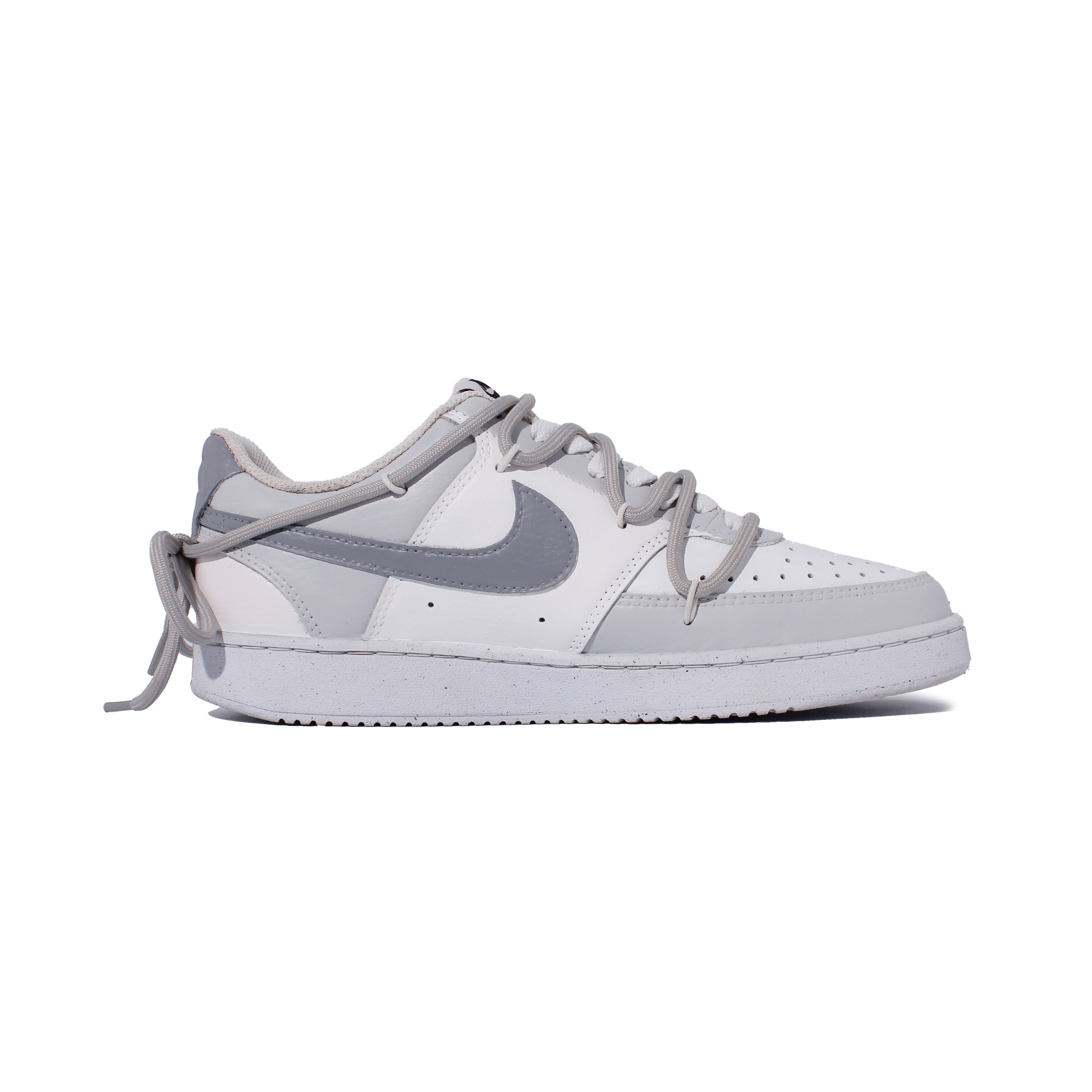 Nike Кроссовки для скейтбординга low top Court Vision 1 Silver Frost Swift Shadow, устойчивые к истиранию, unisex, бело-серые — фото 4