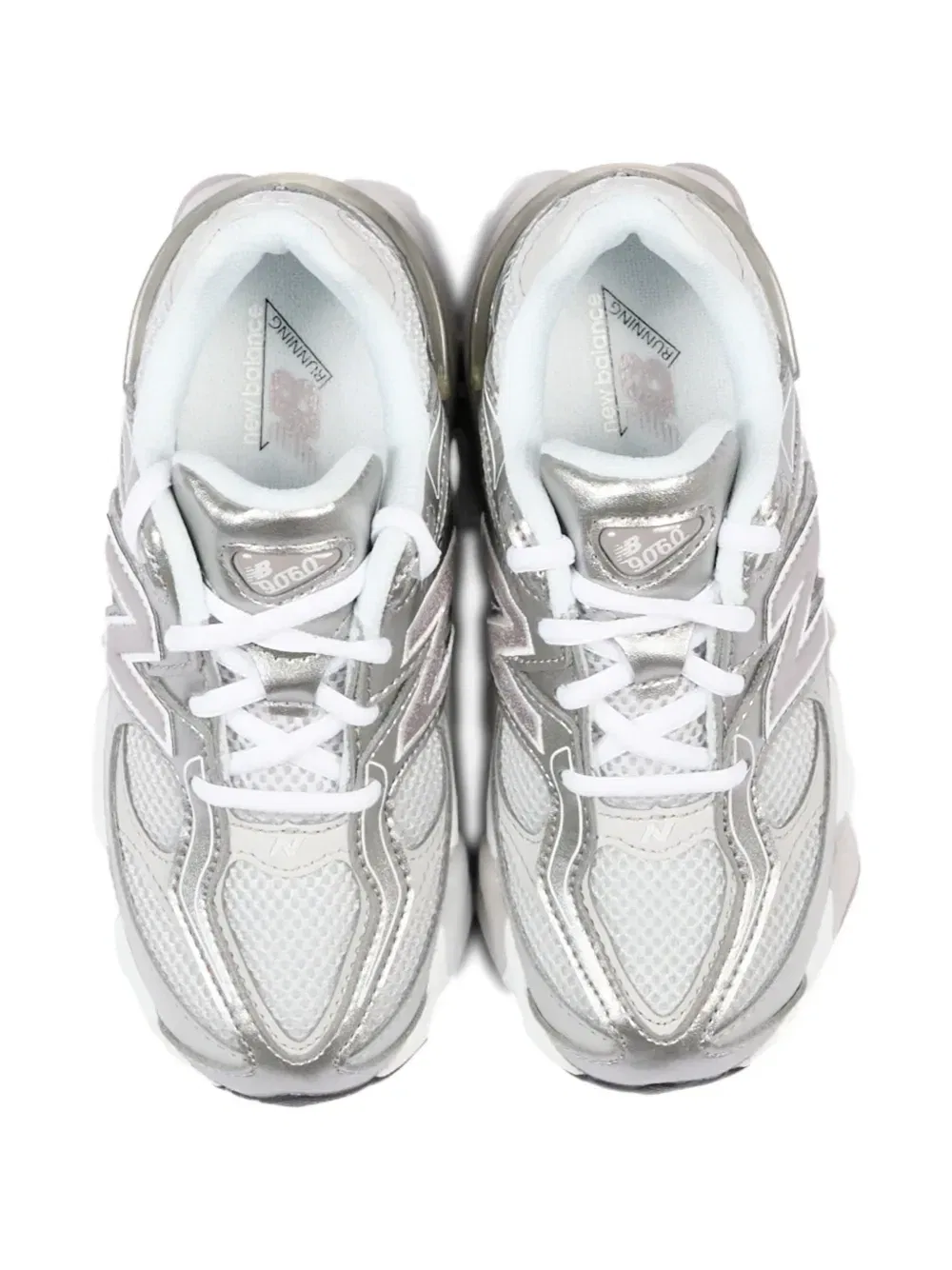 Кроссовки 9060 с сетчатыми вставками New Balance Kids, серебряный — фото 4
