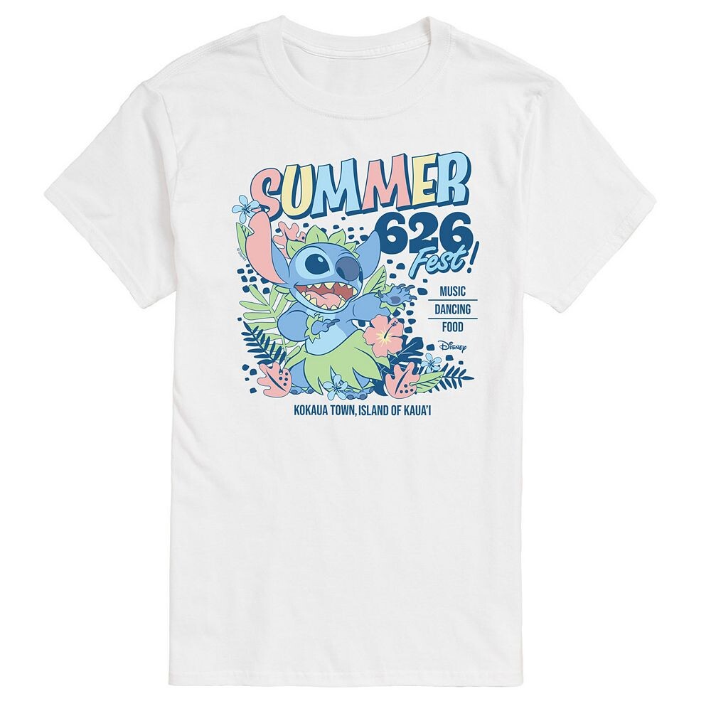 

Мужская летняя футболка Disney's Lilo & Stitch с рисунком 626 Fest, белый