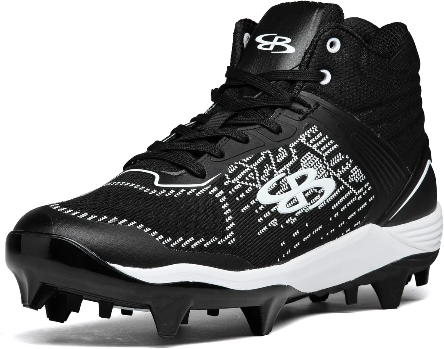 Бутсы Boombah Viper Pureknit для мужчин с формованной средней подошвой - Status - несколько цветовых вариантов - несколько размеров, черно-белый — фото 4