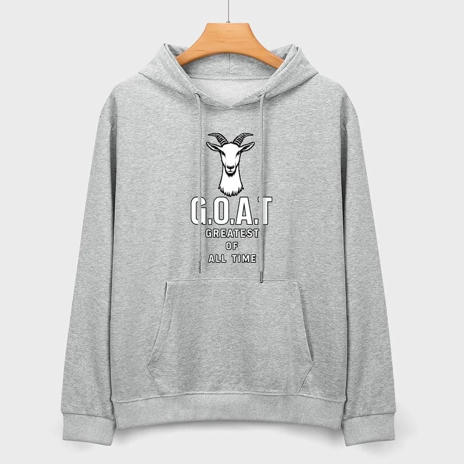 Толстовка G.O.A.T Greatest Of All Time с карманом Generic, серый — фото 3