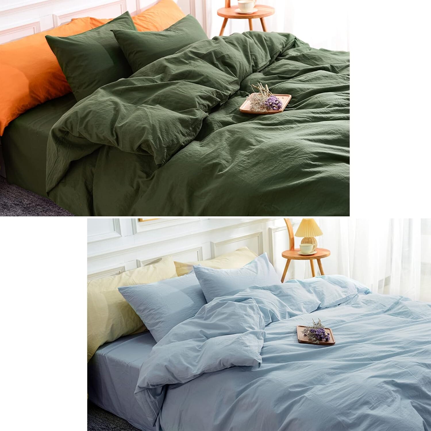 

NEXHOME PRO Комплект пододеяльников из 100 % стираного хлопка, размер Queen+King