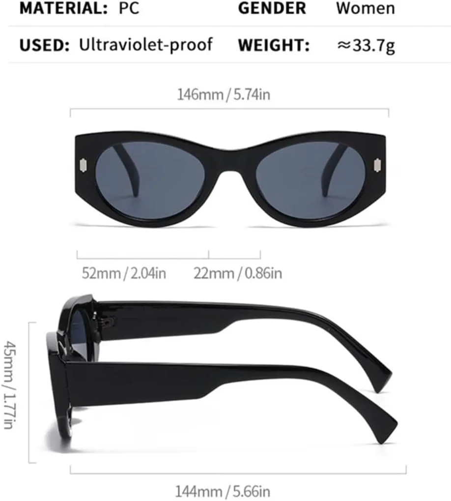 

Солнцезащитные очки «кошачий глаз» для женщин и мужчин, роскошные ретро-очки с заклепками, градиентной защитой от УФ-излучения UV400 TVTBBVV, Dark Green Gray