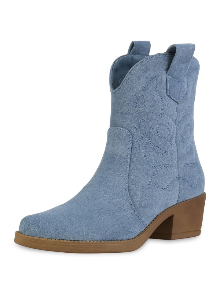 Ботильоны VAN HILL Cowboy Boots Elizabeth, цвет hellblau velours