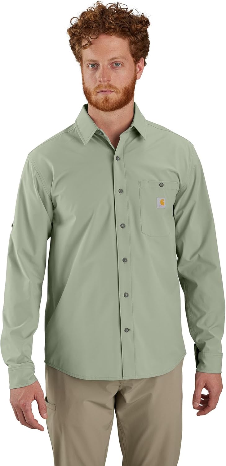 

Carhartt мужская футболка Force Sun Defender, свободный крой, легкая, с длинным рукавом, Sage