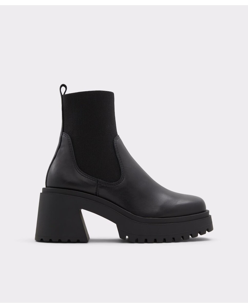 Женские кожаные ботильоны с квадратным носком Aldo, черный