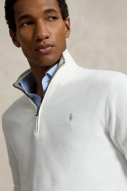 Свитер хлопковый пуловер Polo Ralph Lauren, белый — фото 4
