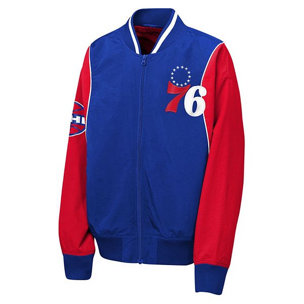 Ветровка Youth Philadelphia 76ers с молнией royal/red Outerstuff — фото 3