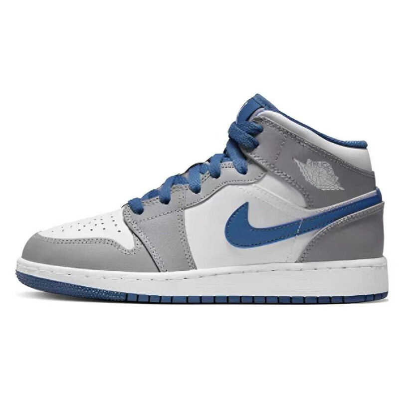 Кроссовки Air JORDAN 1 Vintage Basketball Shoes Women's High-Top White Blue — фото 4
