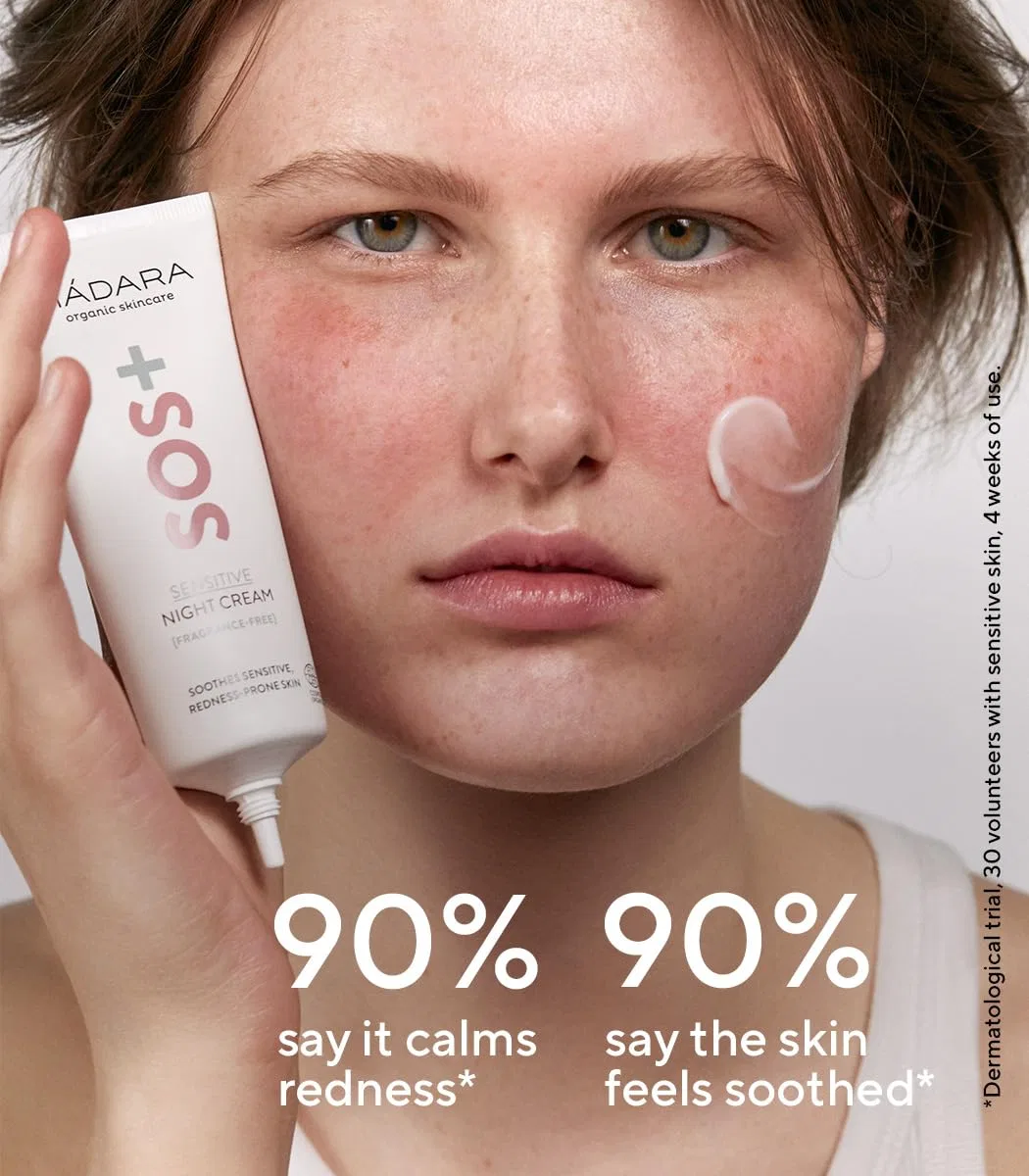 Крем для лица Mádara — Успокаивающий ночной «SOS+ Sensitive» от Organic Skincare — фото 3
