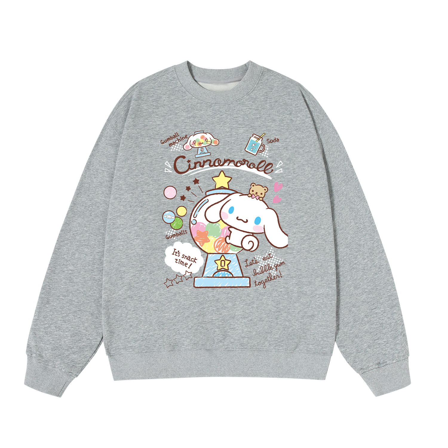 

Свитшот унисекс Cinnamoroll Yugui Dog в цвете heather gray Sanrio, серый
