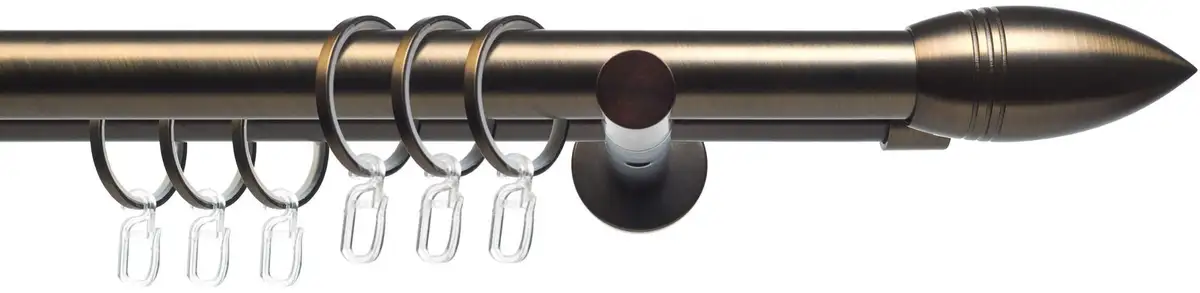 

Карниз Liedeco "CELBULLE01SG2L", 2 направляющих, фиксированного размера, 2 направляющих фиксированного размера Ø 25/20 мм 240 см, Ø 25 мм, цвет bronzefarben