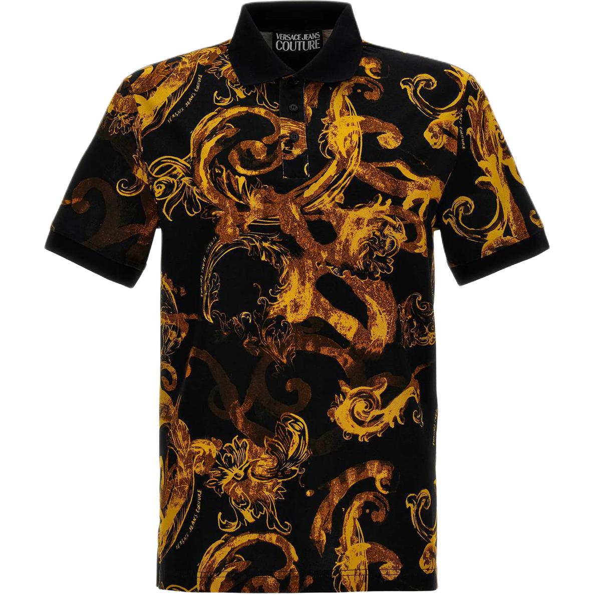 

Watercolour Couture Short Sleeved Polo Shirt VERSACE JEANS COUTURE, мультиколор