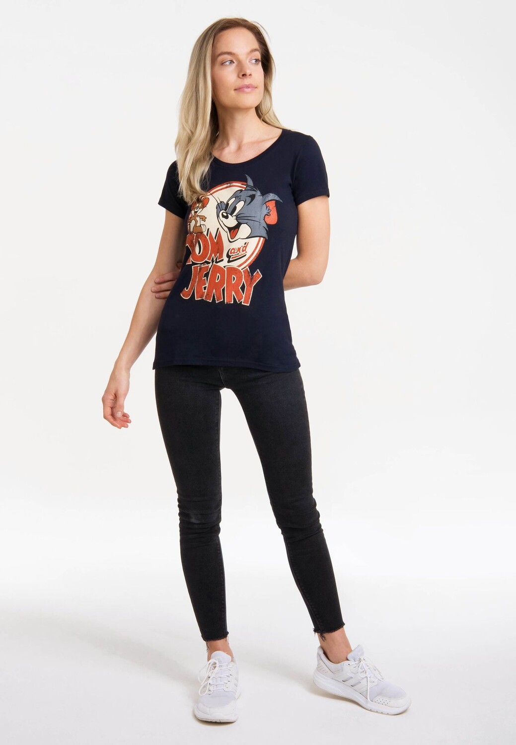 Новая футболка для девочек с логотипом Tom & Jerry LOGOSHIRT, темно-синий — фото 2