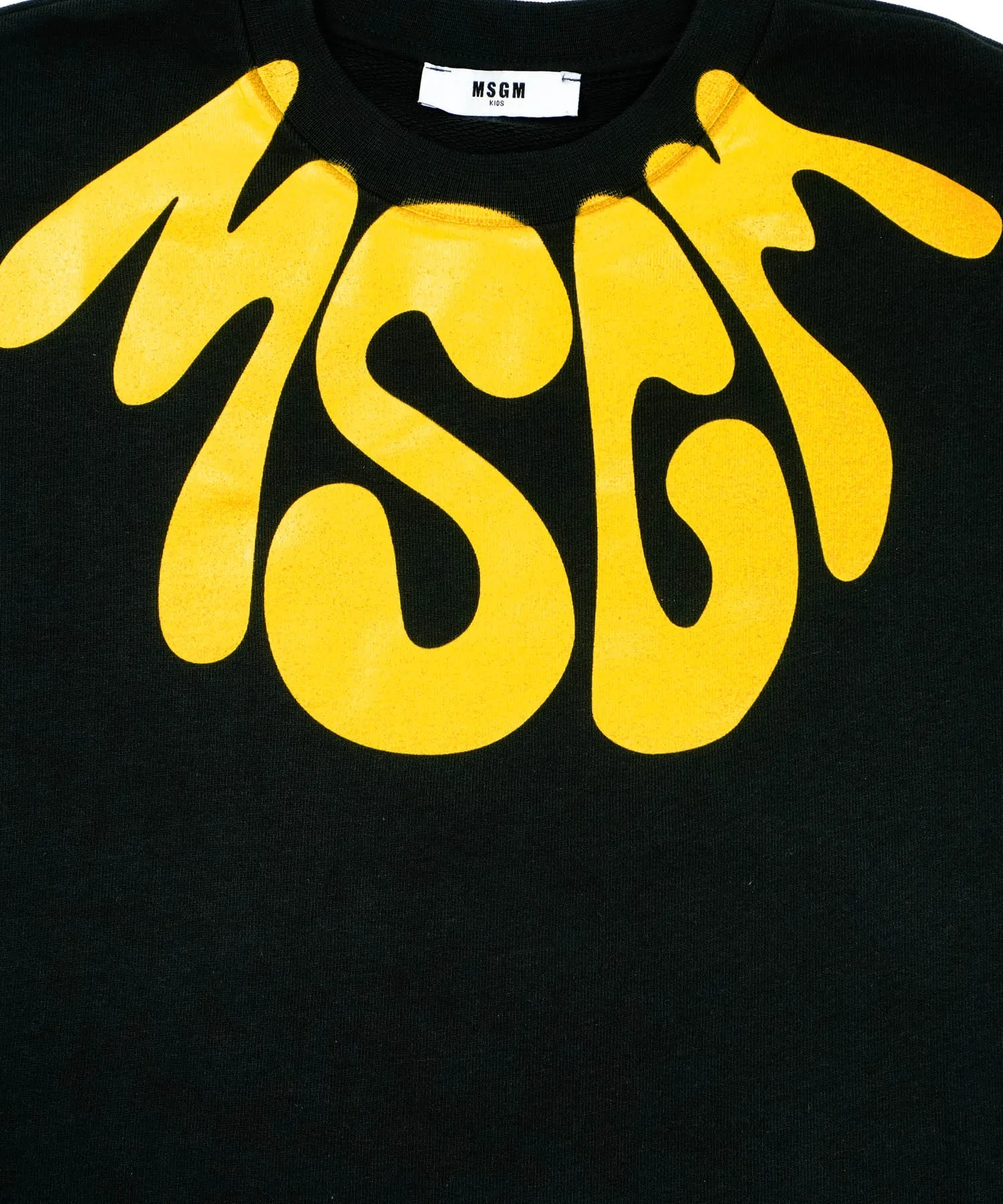 Детская толстовка MSGM с психоделическим волнообразным логотипом на воротнике — фото 3