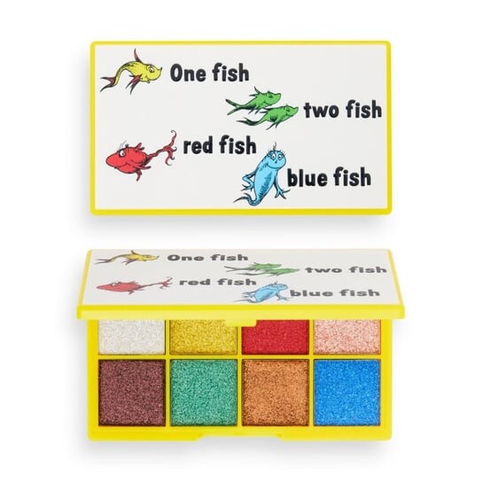 

Палетка теней для век One Fish Two Fish Red Fish Blue Fish 8 Makeup Revolution, I Heart Revolution, x Dr.Seuss, разноцветный