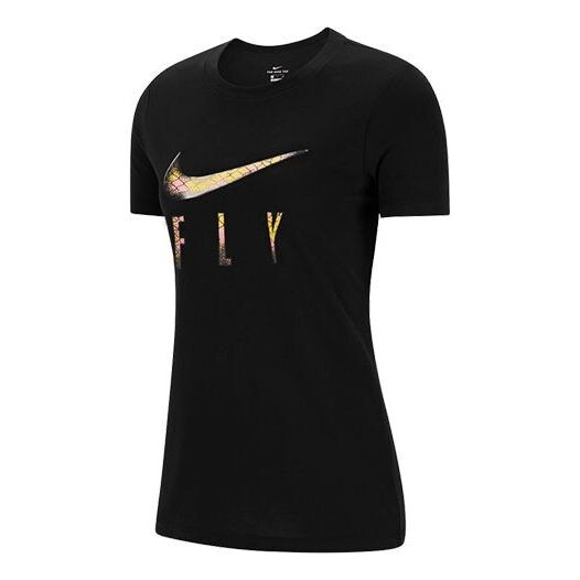 

Футболка (WMNS) Nike Chest Logo Round Neck Short Sleeve Black T-Shirt, черный