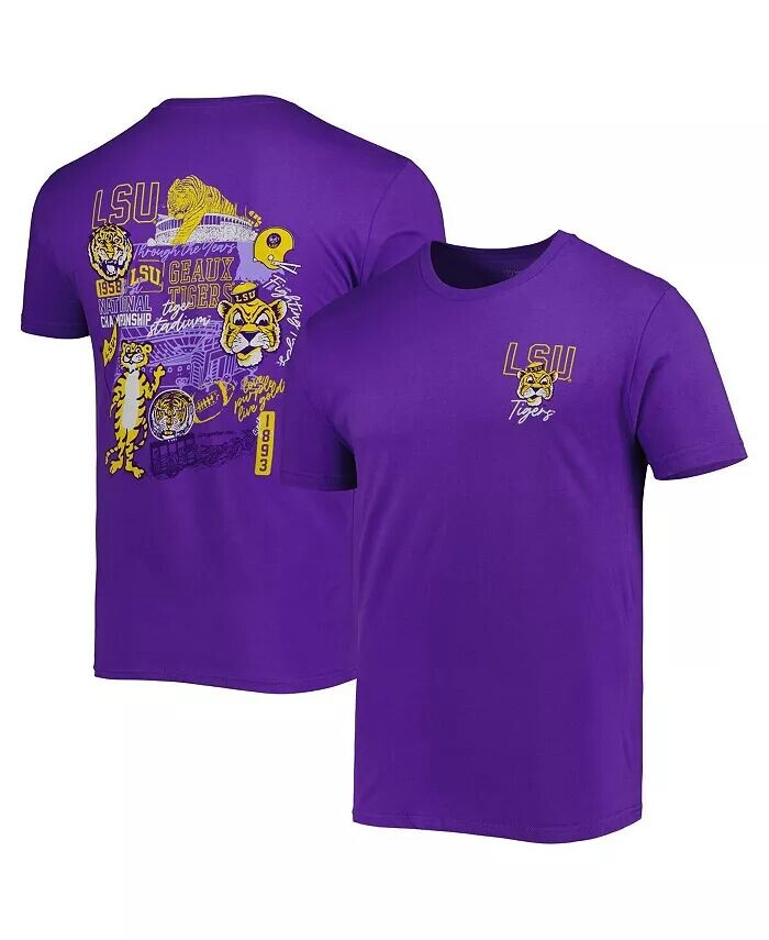 

Мужская фиолетовая футболка LSU Tigers в винтажном стиле на протяжении многих лет с надписью «2 хита» Image One