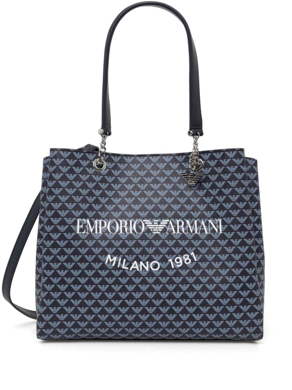 

Сумка-тоут с логотипом Emporio Armani, синий
