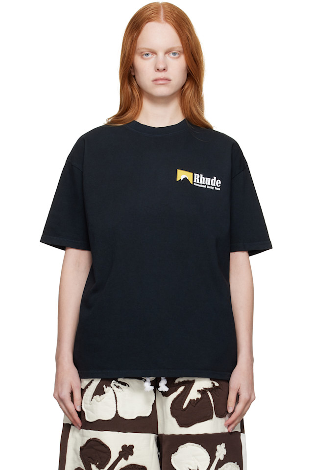 

Футболка с логотипом международных гонок Rhude, черный
