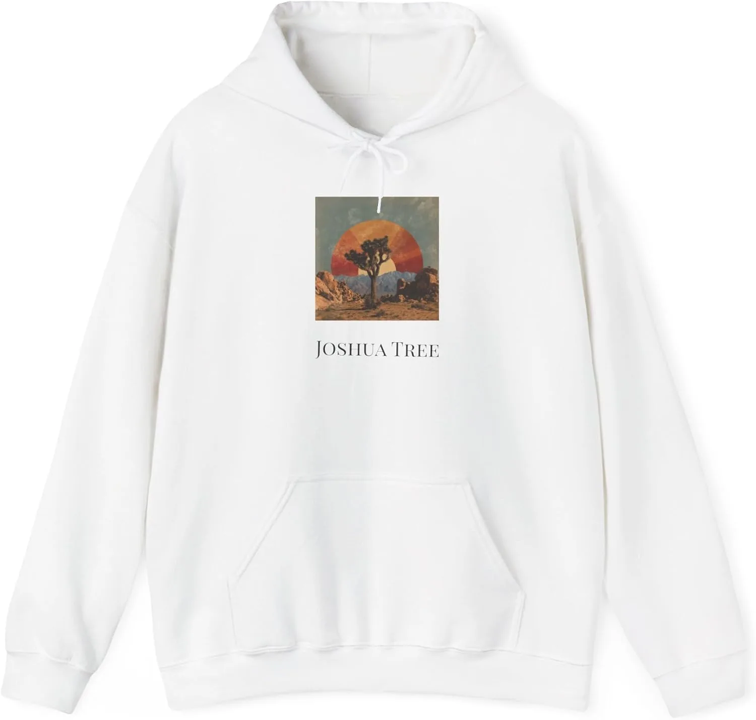 Худи унисекс Joshua Tree Artistic - Уютная мода, подарок для любителей искусства, стильная толстовка, уникальная одежда, расслабляющая атмосфера GENERIC, белый
