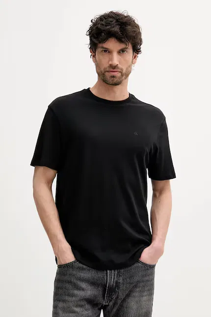 Футболка из хлопка T-shirt męski bawełniany Calvin Klein, черный