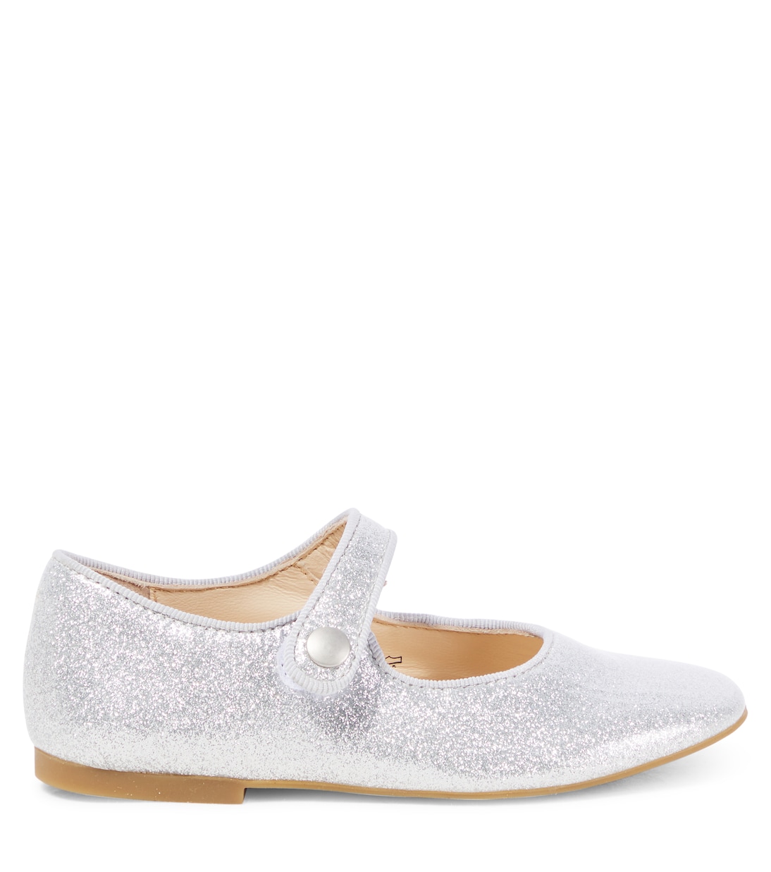 Детские тапочки Daisy Baby из металлизированной кожи Pom d'Api, Glitter Lisse Argent — фото 4