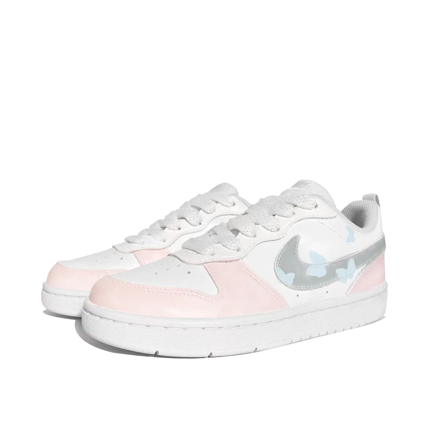 Кроссовки детские скейтбординг Nike Court Borough Butterfly Effect Pink Gray — фото 4