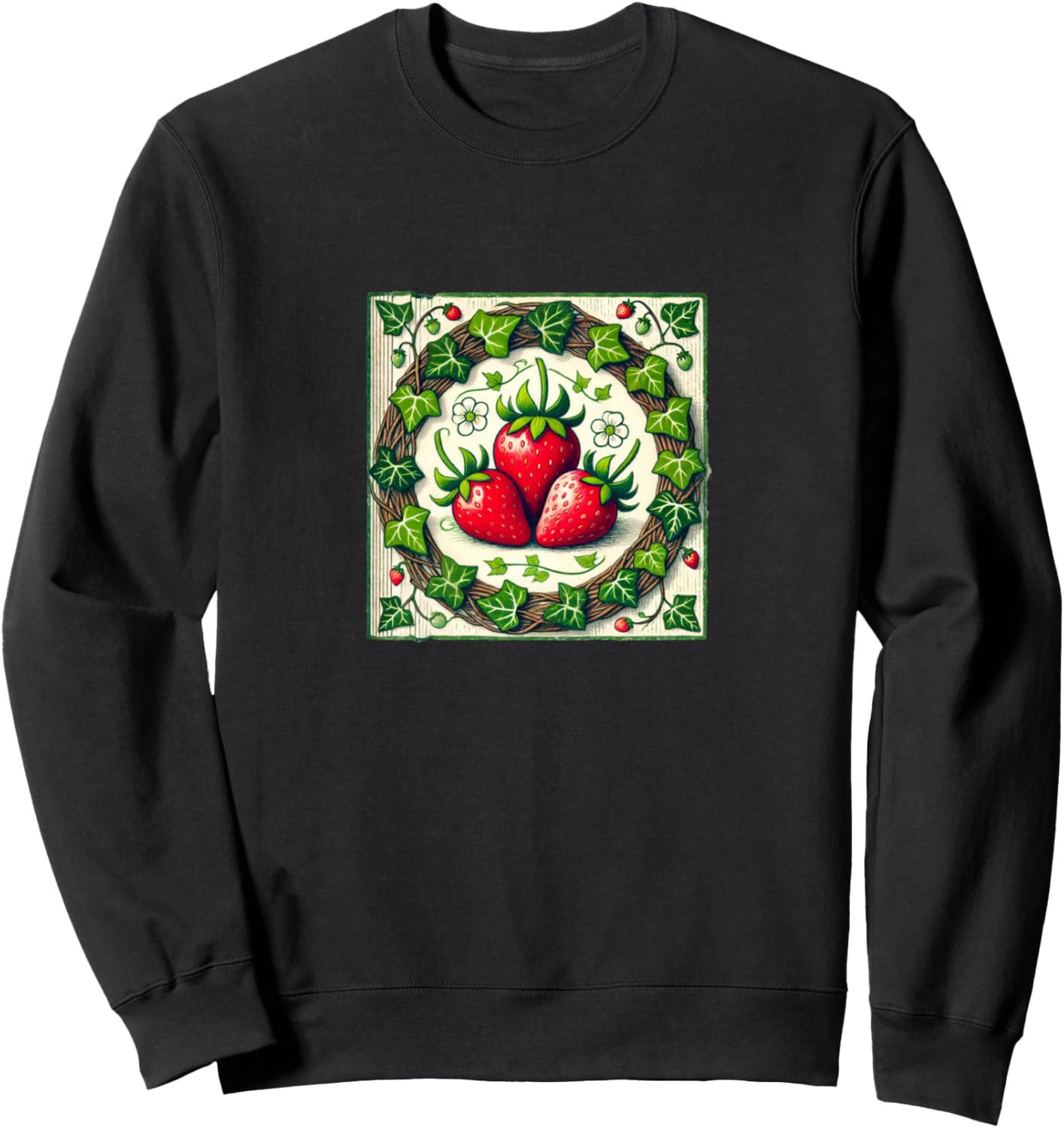 

Иллюстрация клубники, садоводство, клубничная толстовка Botanical Strawberry Snugg, черный