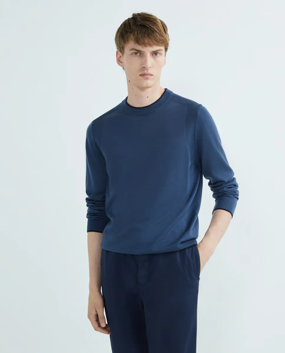 

Мужской контрастный свитер с круглым вырезом Paul Smith, темно-серый