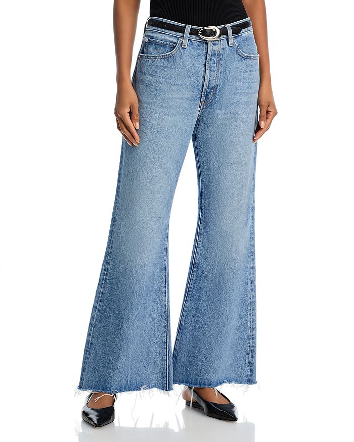 

Джинсы Pixie Lax High Rise Wide Leg в цвете Alderton Raw Fray FRAME, синий