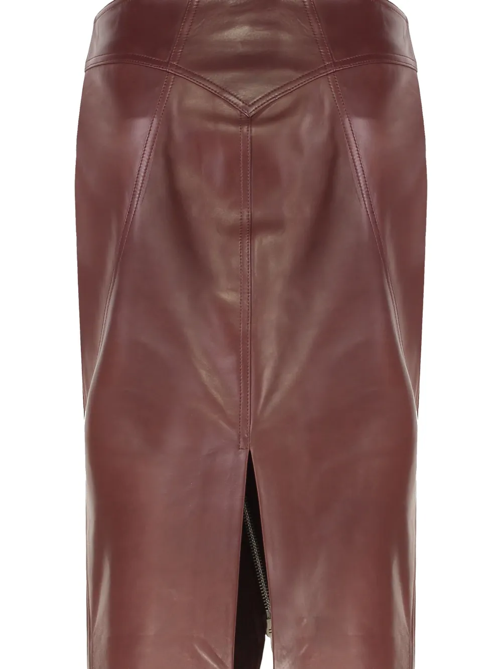 Юбка из кожи с карманом на молнии TOM FORD, красный — фото 2