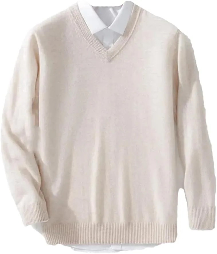 

Мужской вязаный свитер с V-образным вырезом