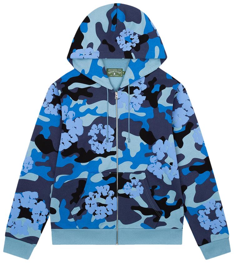 

Худи Denim Tears Wreath Zip Hoodie 'Blue Camo', разноцветный