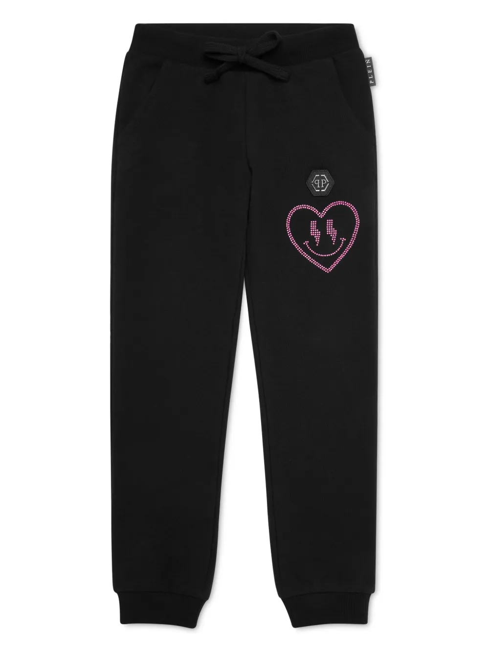 

Спортивные брюки с эластичным поясом и нашивкой-логотипом Philipp Plein Junior, черный