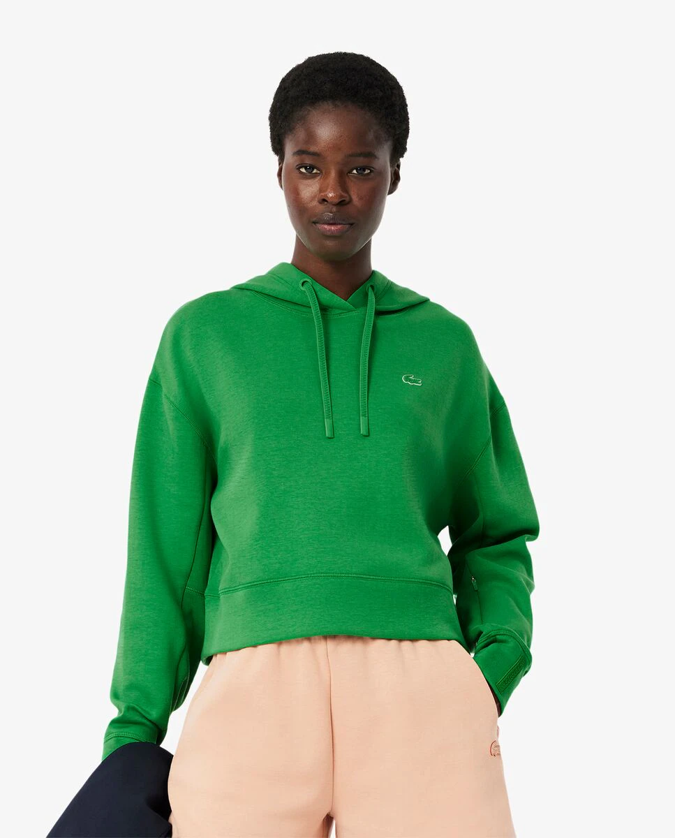

Женская укороченная толстовка с капюшоном Lacoste, зеленый
