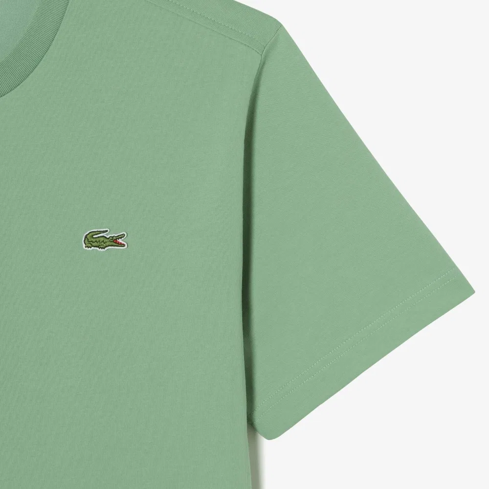 Мужская футболка Lacoste с круглым вырезом, базовая, зеленый — фото 3