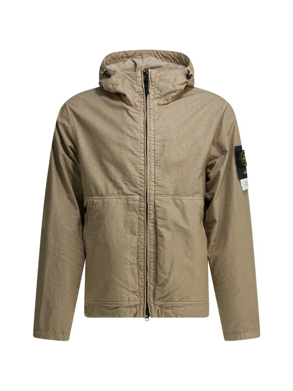 Пальто с капюшоном и нашивкой-логотипом Stone Island, бежевый