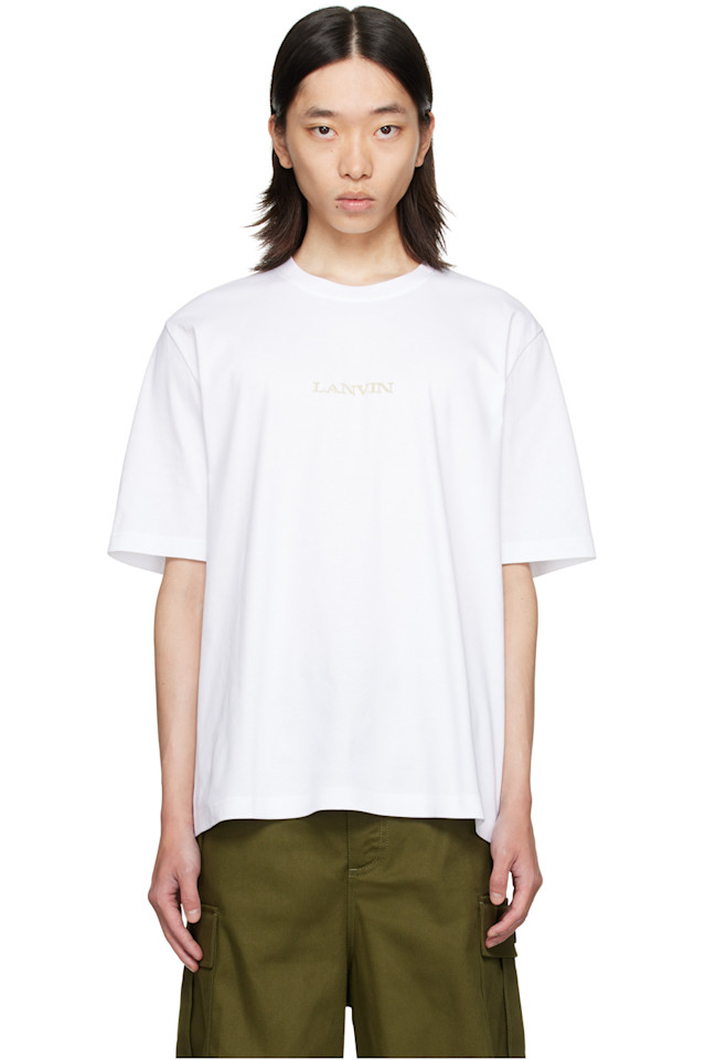 

Классическая футболка Lanvin с вышивкой Lanvin, белый